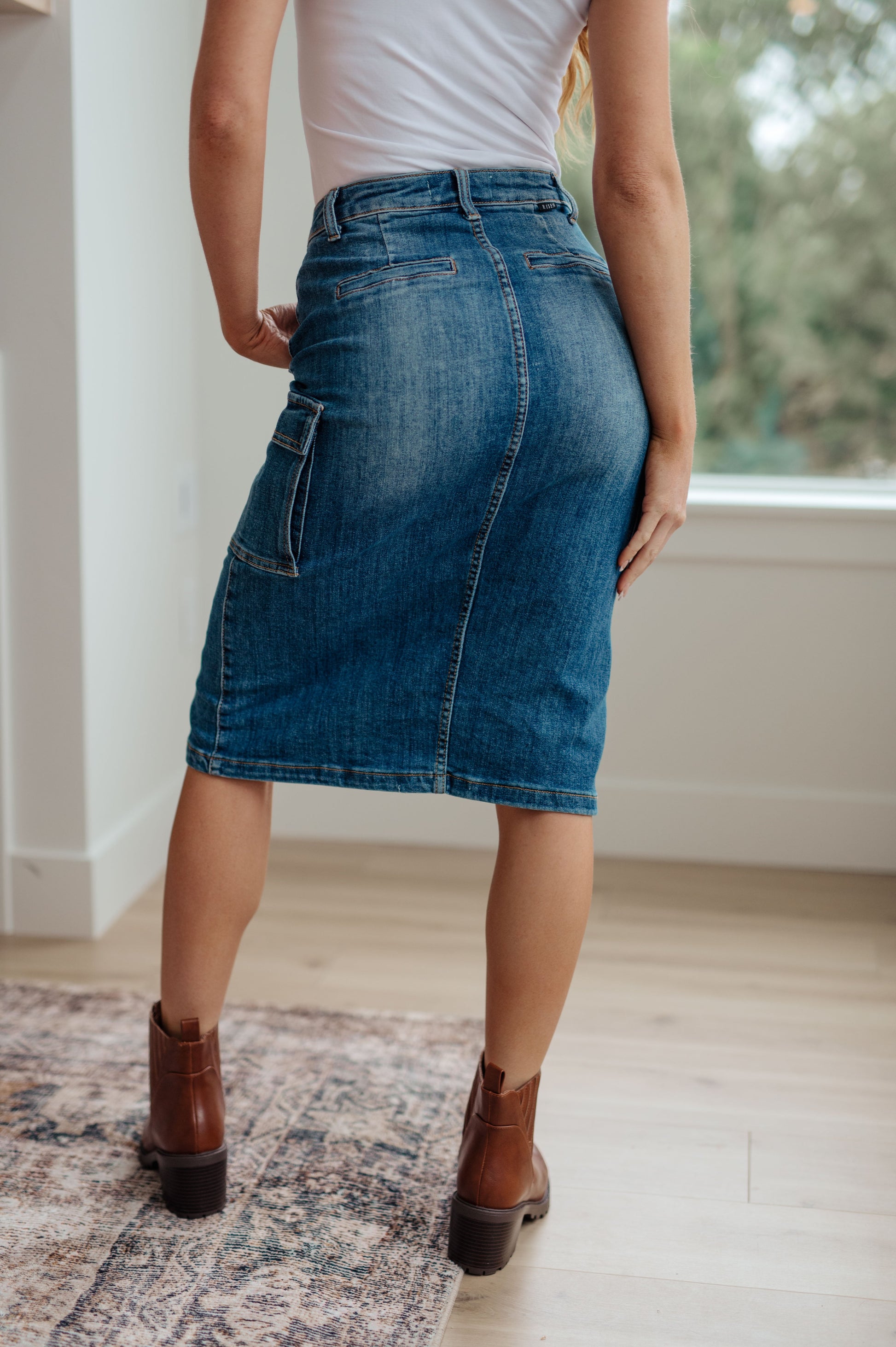 Always Be There Cargo Denim Skirt-Womens-Ave Shops-Happy Campers Boutique, Women's Fashion and More in Plainwell, MI