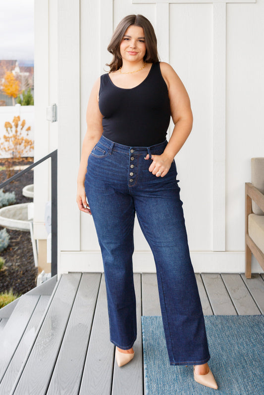 Arlo High Rise Button-Fly Straight Jeans-Womens-Ave Shops-Happy Campers Boutique, Women's Fashion and More in Plainwell, MI