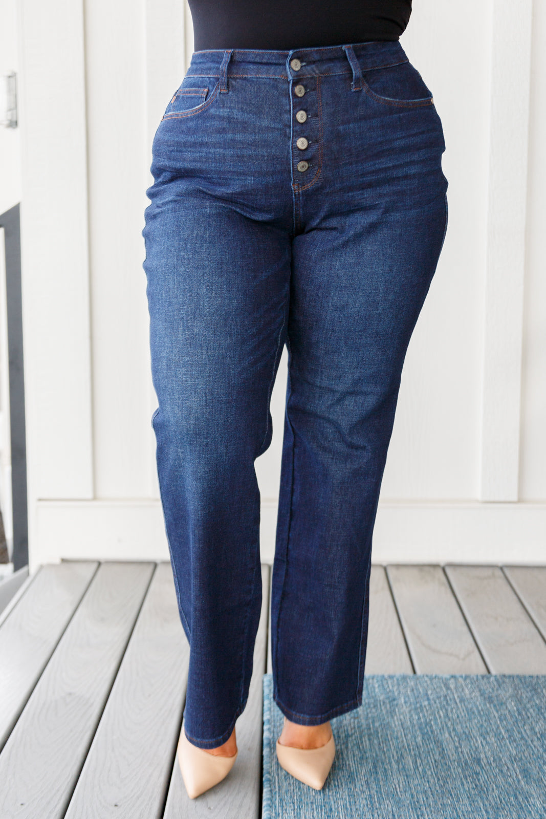 Arlo High Rise Button-Fly Straight Jeans-Womens-Ave Shops-Happy Campers Boutique, Women's Fashion and More in Plainwell, MI