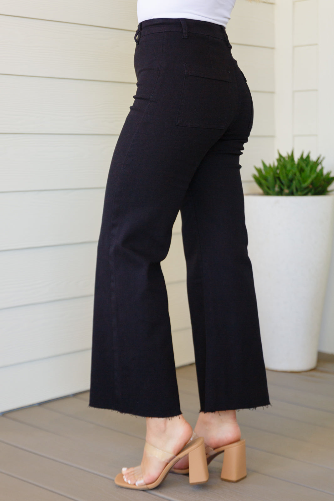 August High Rise Wide Leg Crop Jeans in Black-Womens-Ave Shops-Happy Campers Boutique, Women's Fashion and More in Plainwell, MI