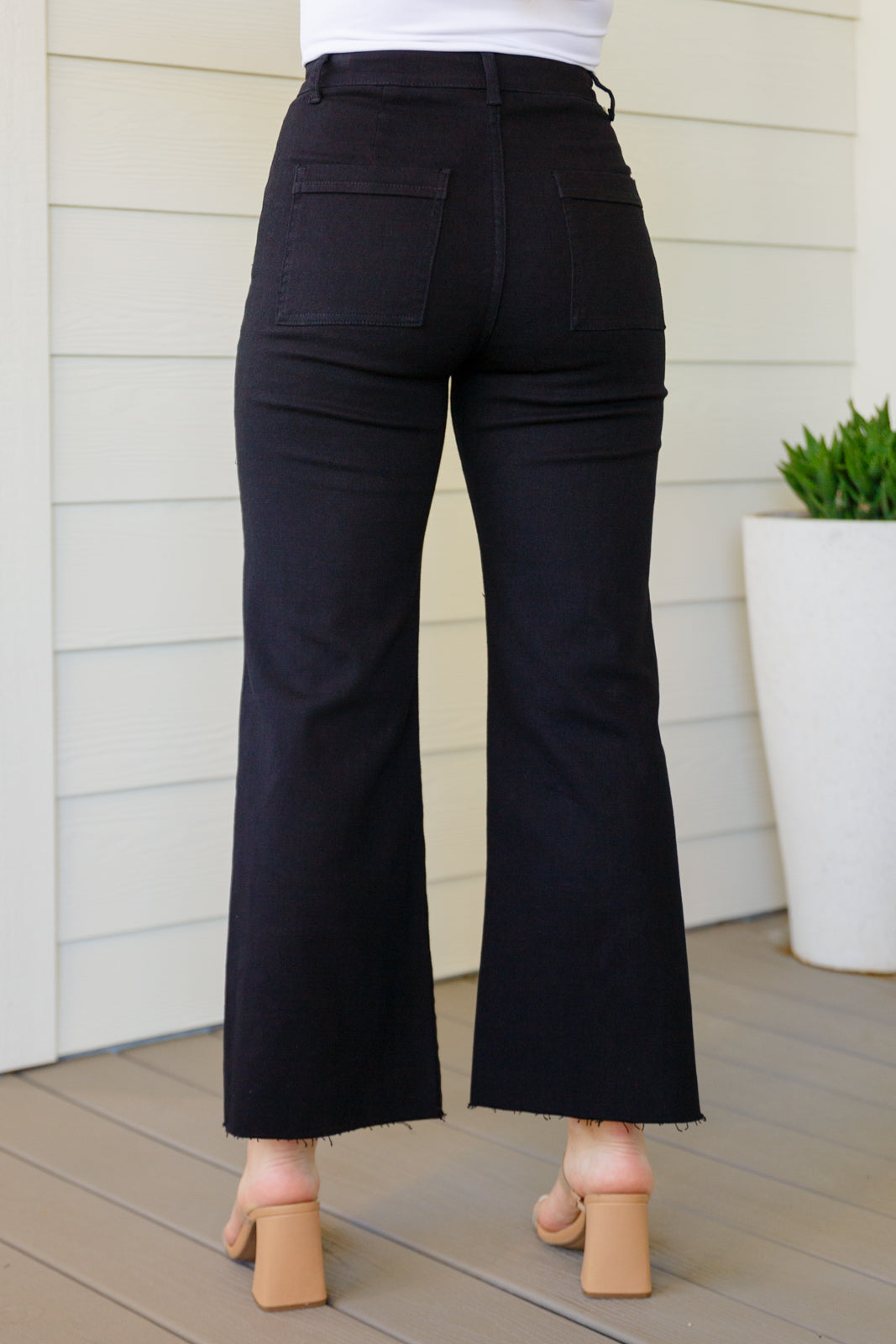 August High Rise Wide Leg Crop Jeans in Black-Womens-Ave Shops-Happy Campers Boutique, Women's Fashion and More in Plainwell, MI