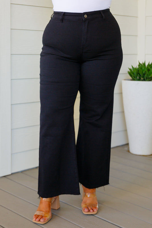 August High Rise Wide Leg Crop Jeans in Black-Womens-Ave Shops-Happy Campers Boutique, Women's Fashion and More in Plainwell, MI