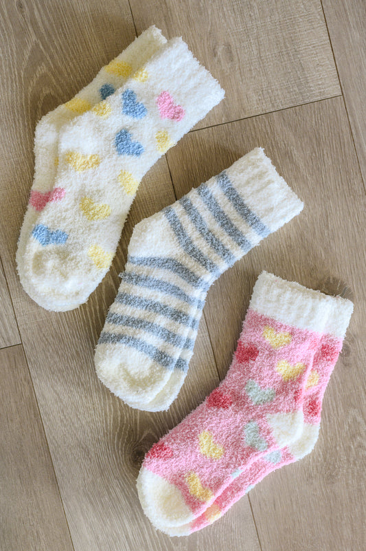 Be Mine Softest Cloud Socks set of 3-Womens-Ave Shops-Happy Campers Boutique, Women's Fashion and More in Plainwell, MI