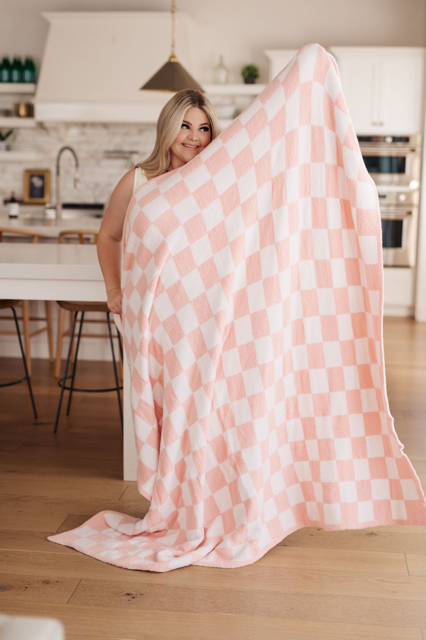 Penny Blanket Single Cuddle Size in Pink Check-Womens-Ave Shops-Happy Campers Boutique, Women's Fashion and More in Plainwell, MI