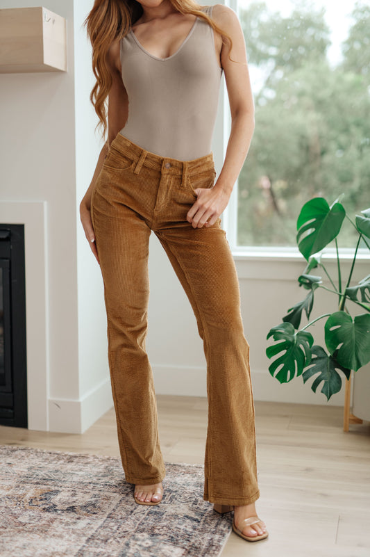 Cordelia Bootcut Corduroy Pants in Camel-Womens-Ave Shops-Happy Campers Boutique, Women's Fashion and More in Plainwell, MI
