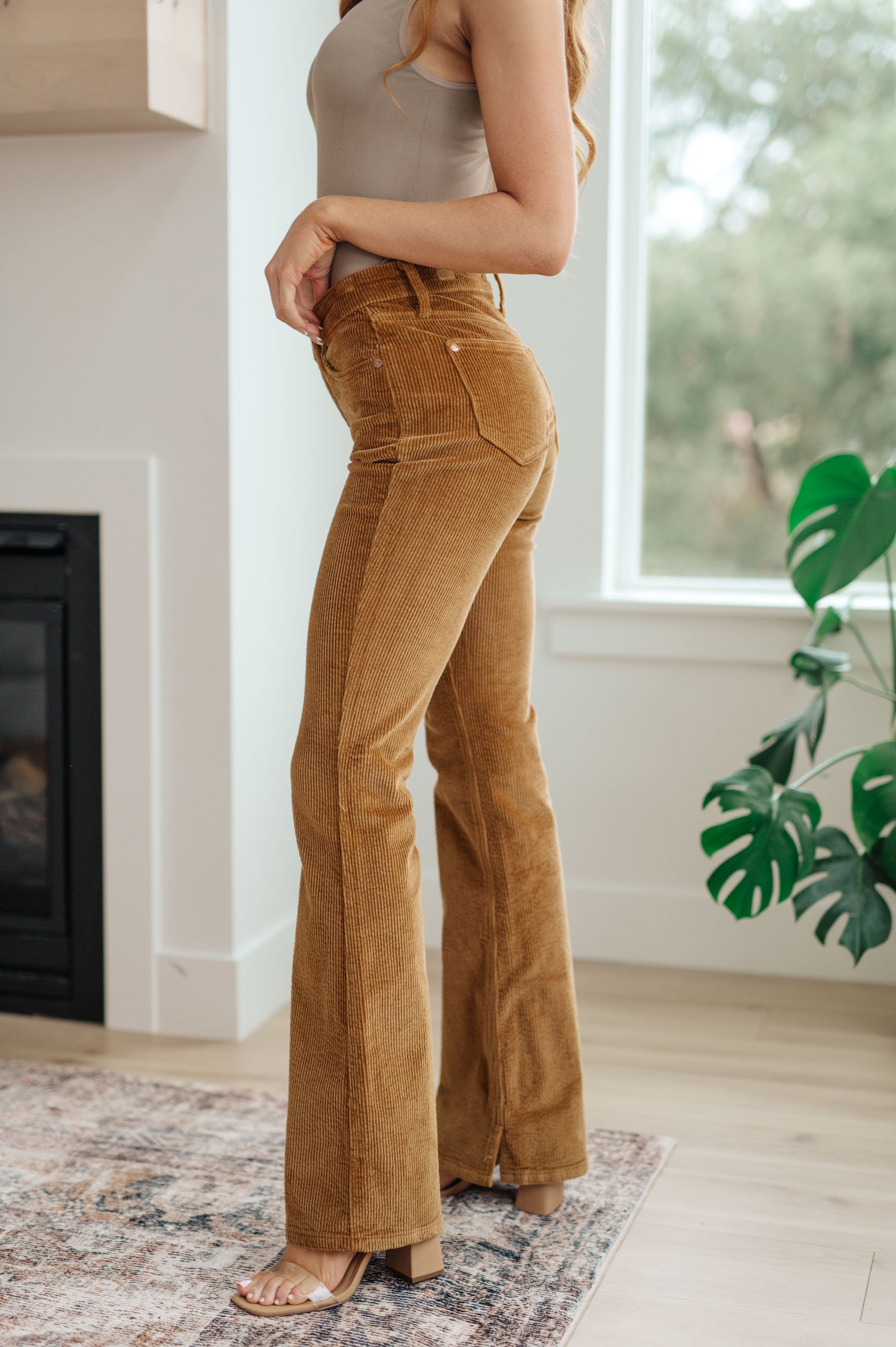 Cordelia Bootcut Corduroy Pants in Camel-Womens-Ave Shops-Happy Campers Boutique, Women's Fashion and More in Plainwell, MI