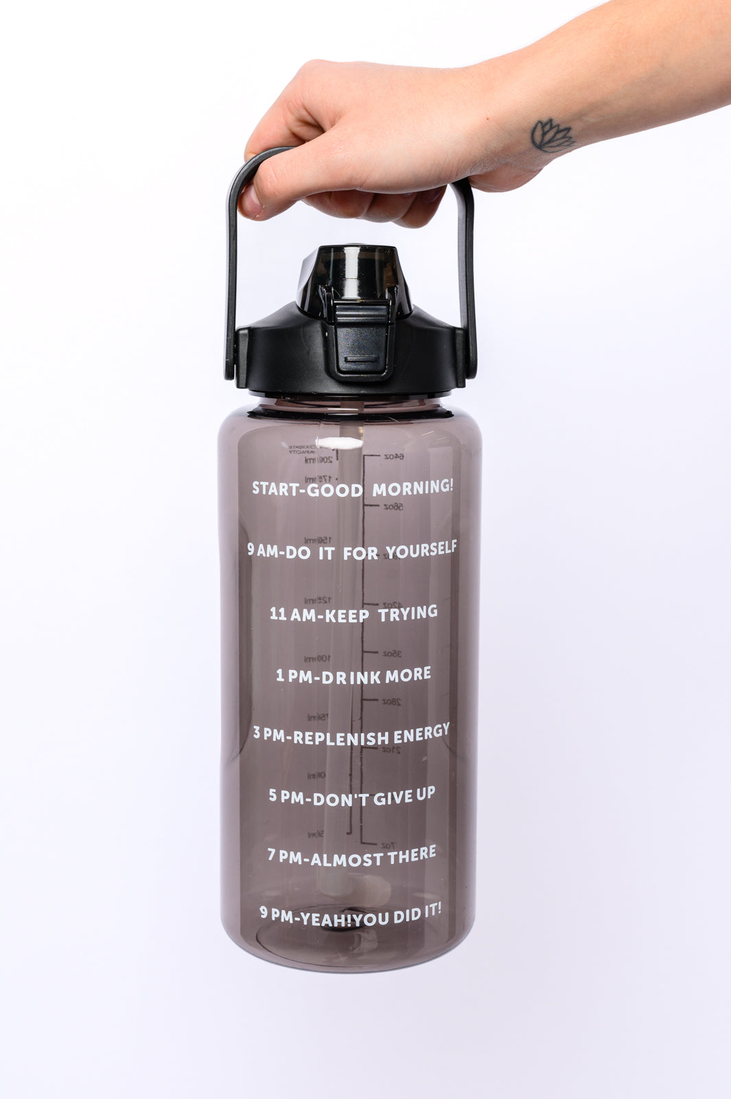 Elevated Water Tracking Bottle in Black-Womens-Ave Shops-Happy Campers Boutique, Women's Fashion and More in Plainwell, MI