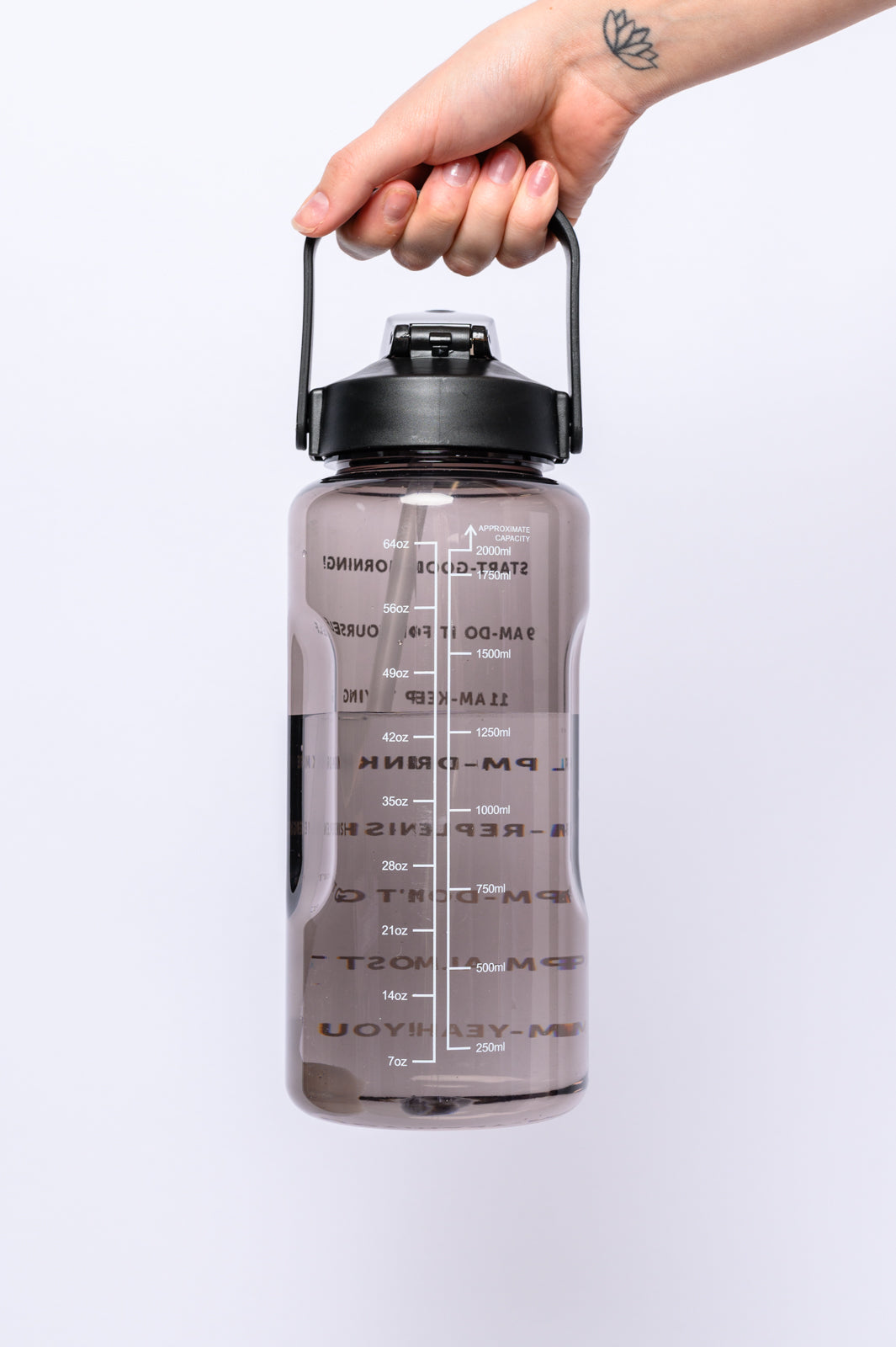 Elevated Water Tracking Bottle in Black-Womens-Ave Shops-Happy Campers Boutique, Women's Fashion and More in Plainwell, MI