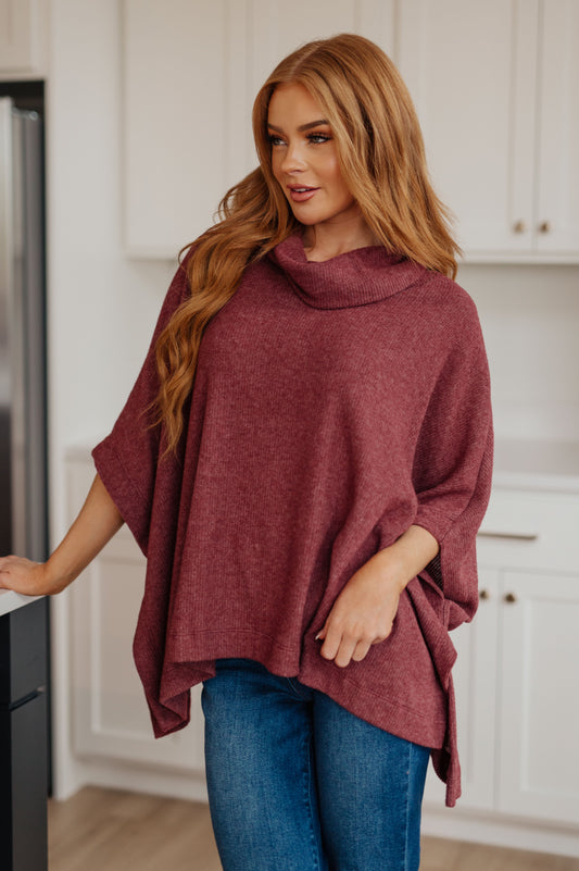 Forgive Me Cowl Neck Poncho-Womens-Ave Shops-Happy Campers Boutique, Women's Fashion and More in Plainwell, MI