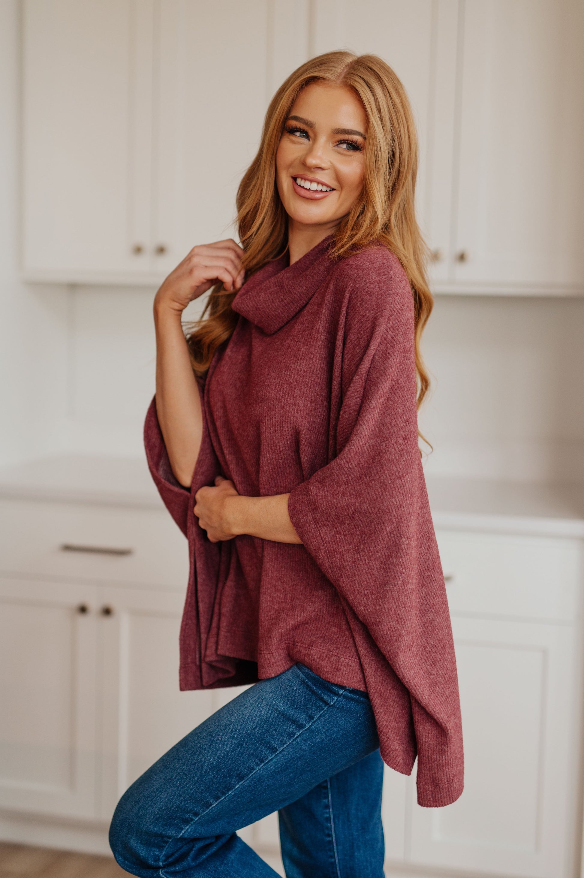 Forgive Me Cowl Neck Poncho-Womens-Ave Shops-Happy Campers Boutique, Women's Fashion and More in Plainwell, MI