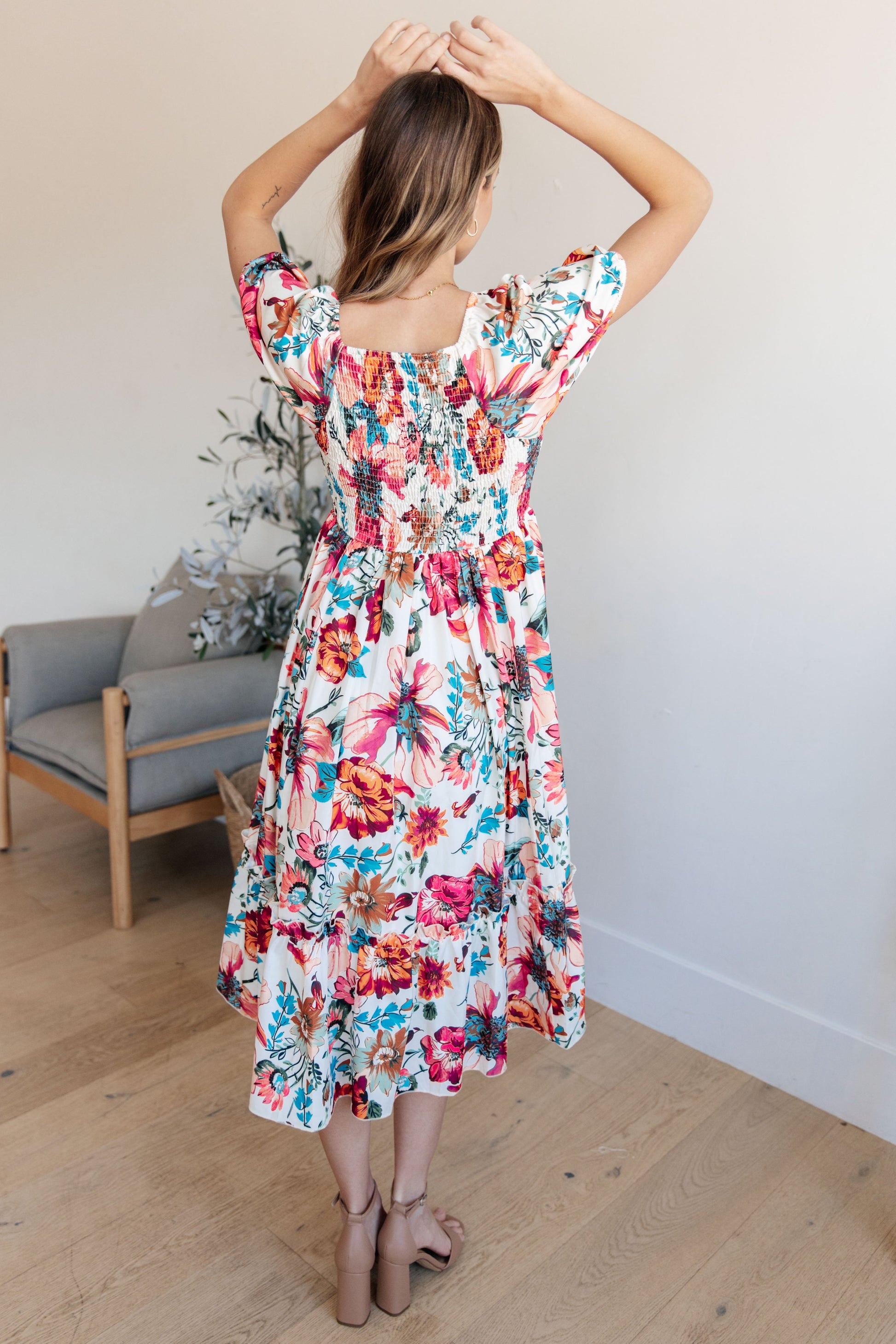 Let Me Frolic Balloon Sleeve Floral Dress-Womens-Ave Shops-Happy Campers Boutique, Women's Fashion and More in Plainwell, MI