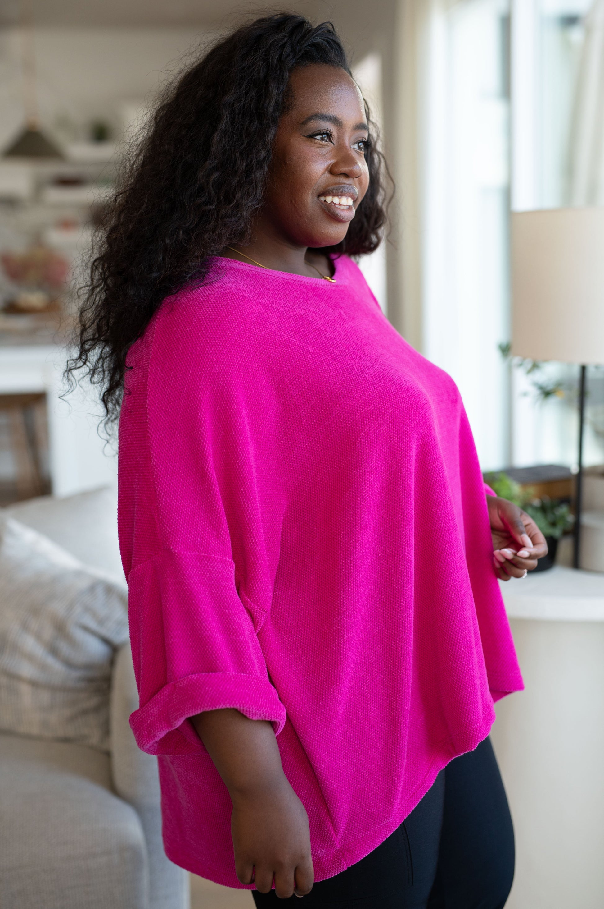 Pink Thoughts Chenille Blouse-Womens-Ave Shops-Happy Campers Boutique, Women's Fashion and More in Plainwell, MI