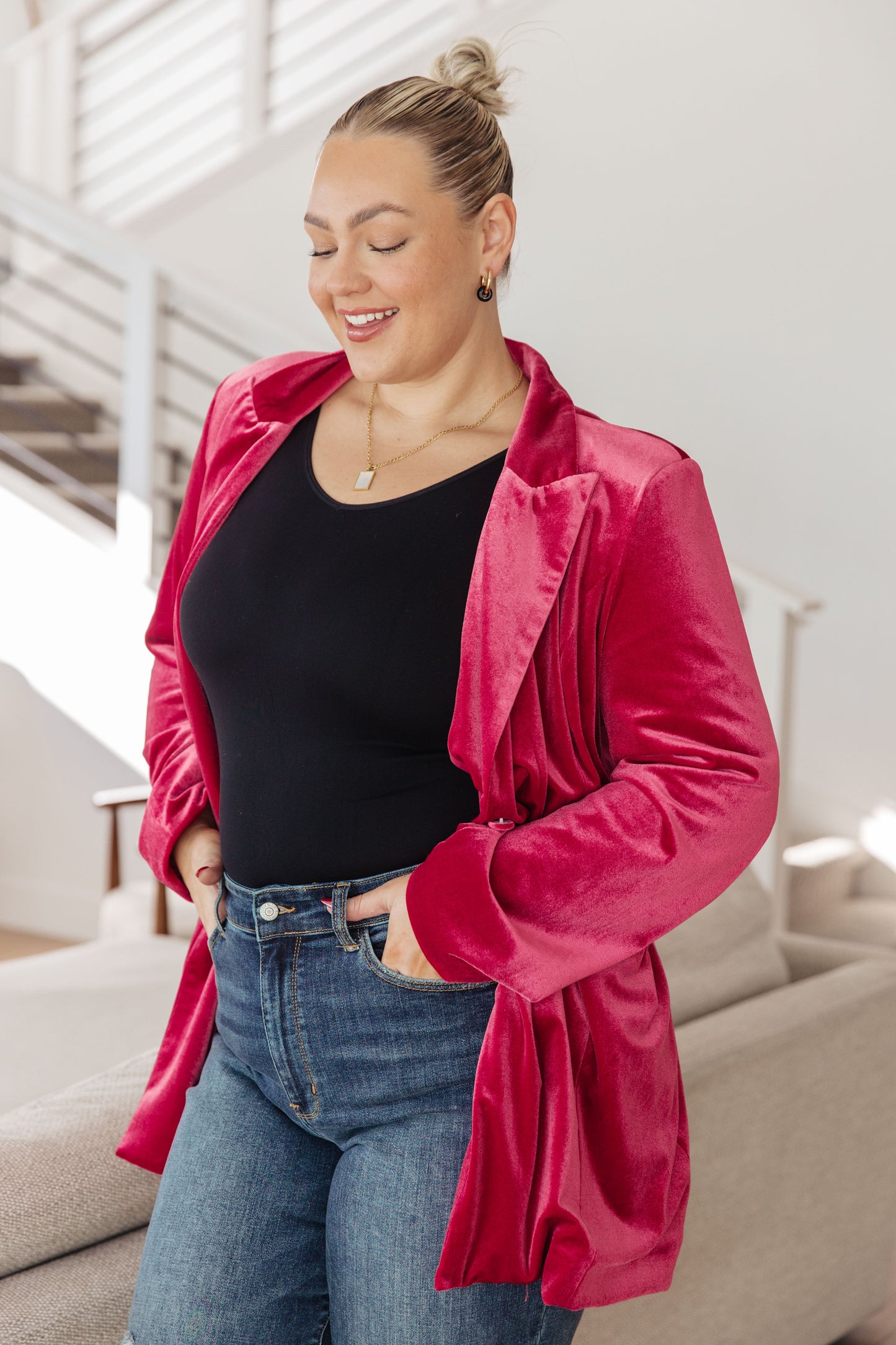Verity Velvet Blazer-Layers-Ave Shops-Happy Campers Boutique, Women's Fashion and More in Plainwell, MI